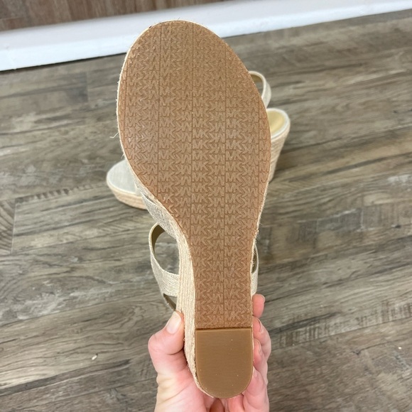 NEW Michael Kors Women's Berkley Gold Wedge Sandals - Picture 10 of 14